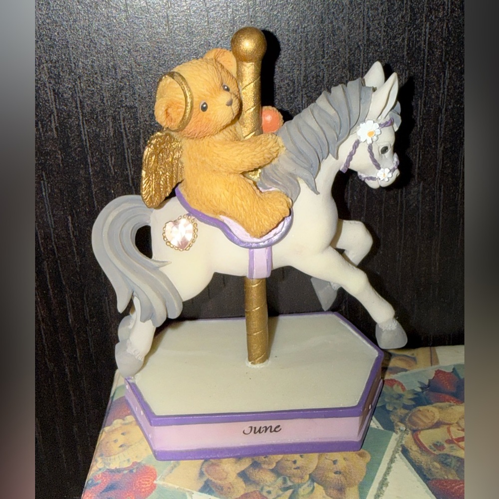 Cherished Teddies Enesco June Monthly Carousel Figurine 755273